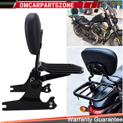 Detachable Backrest Sissy Bar Rack For Harley Softail Standard Night Train 00-05