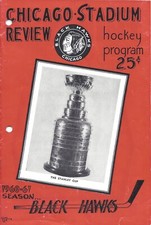 1961 hockey program Stanley Cup playoffs Detroit Red Wings Chicago Blackhawks VG