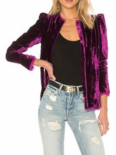 Loveshackfancy Women's Velvet Sienna Jacket 6 Mulberry