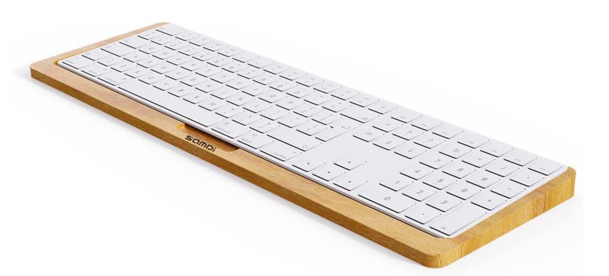 SAMDI Wood Keyboard Tray Holder Magic Keyboard with Numeric Keypad