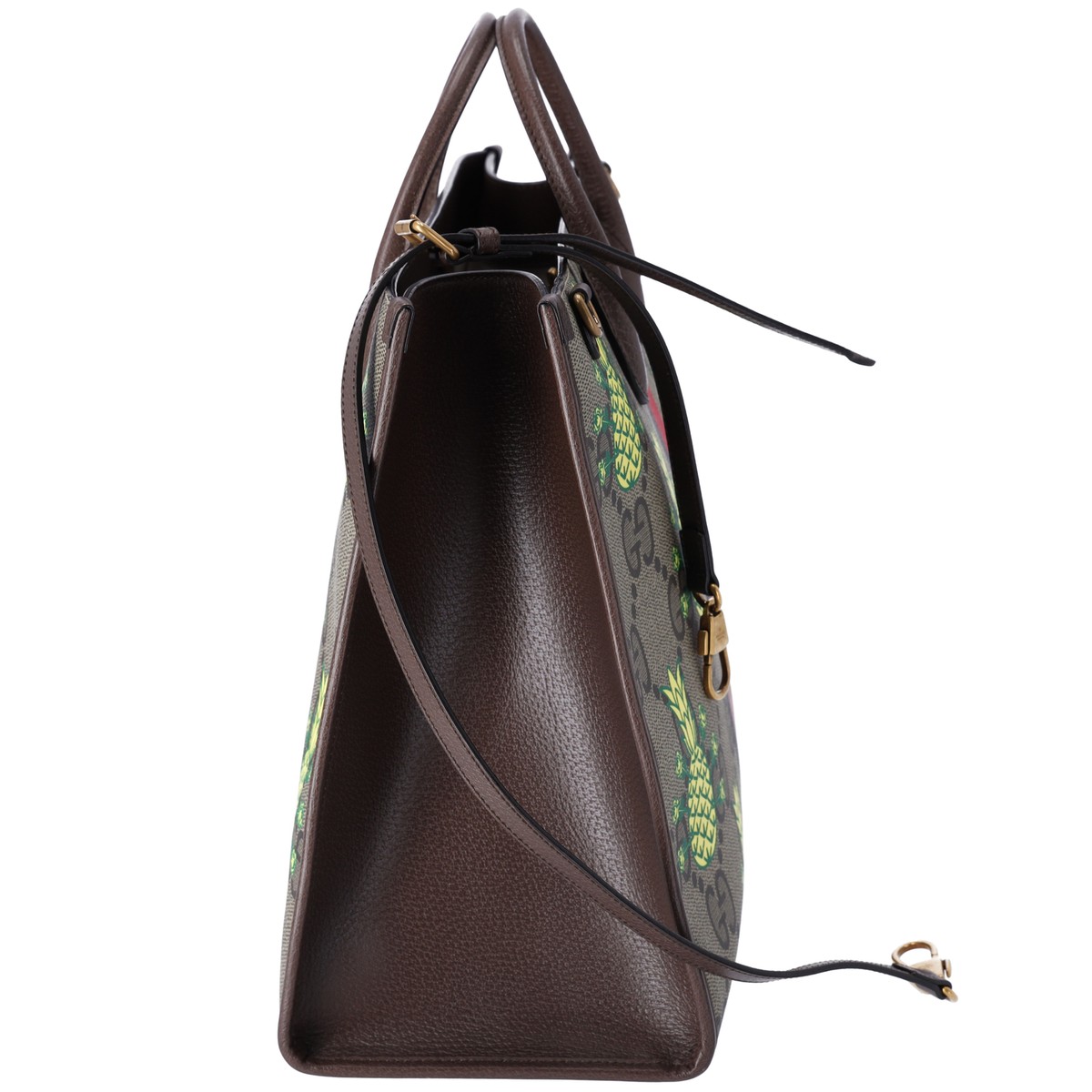 GUCCI Pineapple Tote Bag 659980 Brown Yellow Multi PVC Leather | eBay