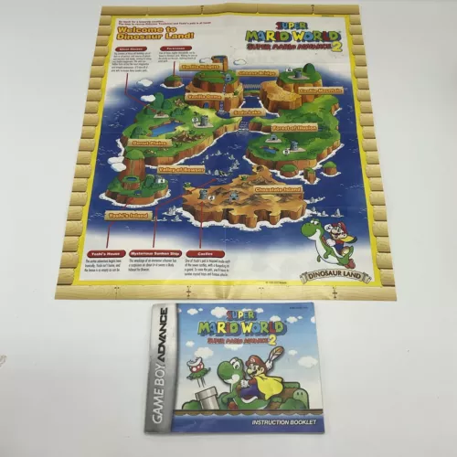 Super Mario World 2- Nintendo GBA Game Boy Advance Original Manual & Map ONLY