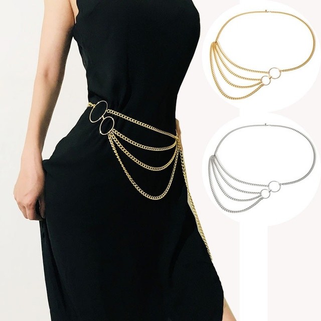 dress with chain belt