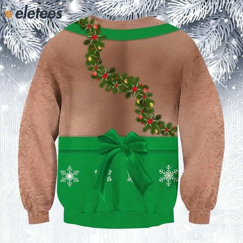 Hairy Chest Sloth Ugly Christmas Sweater SCXV6BDT