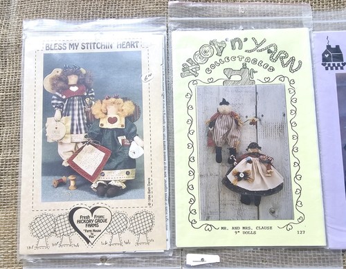 8 Vintage New Uncut Primitive Doll Patterns And Instructions - Picture 4 of 5