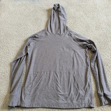 Hanna Andersson Lightweight Gray Hoodie Hooded Sweatshirt Thumb Holes Size 10