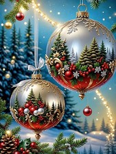 Christmas Ornament Diamond Art Kits for Adults, 5D Painting KM1386-1