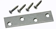 Premium Quality 10 Pack of Zinc Plated Steel Mending Plate 3" X 3/4" with 1/2" X