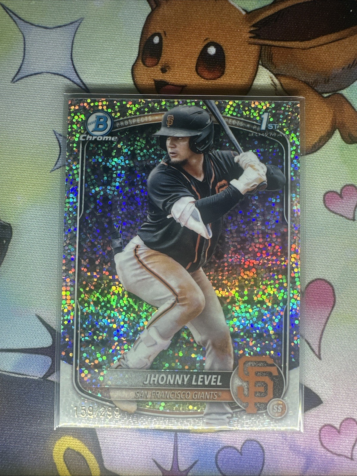 2025 Bowman Chrome Jhonny Level 1st /299 Speckle Refractor #BCP-147 Giants