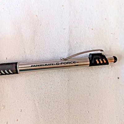 Paper Mate G-Force Retractable Ballpoint Pen Fine Point Black Ink Silver Chrome