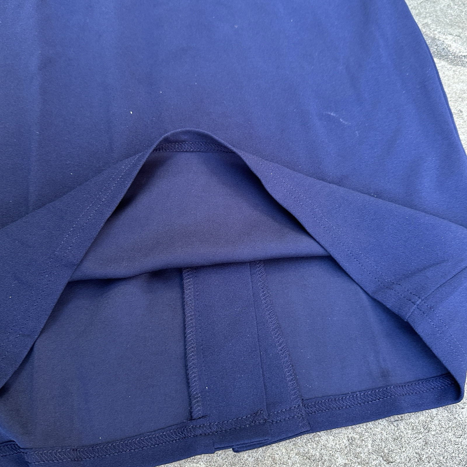 Misuol Dress Womens Large Navy Blue Office Career Work Minimalist Peplum Sheath