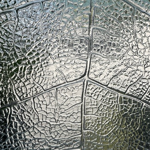 Vintage Arcoroc France 11” Aspen Leaf Clear Textured Large Serving Bowl Salad - Picture 12 of 20