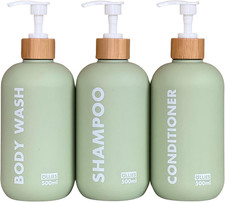 Shampoo and Conditioner Dispenser, Shower Soap Dispenser for Bathroom, Set of 3