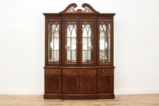 Georgian Vintage Mahogany China Breakfront Ethan Allen #56213