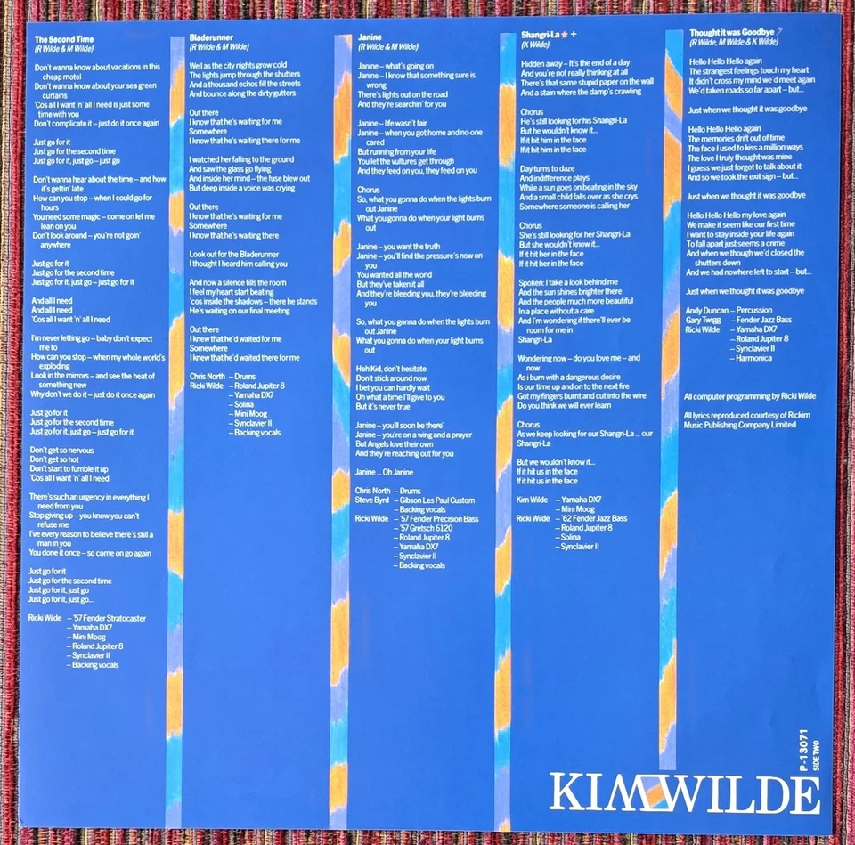 KIM WILDE - TEASES AND DARES RARE 1984 JAPAN WHITE LABEL PROMO LP, MINT - Image 3 of 4