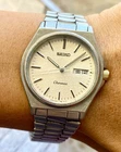 1991 Vintage Seiko Chronos JDM Quartz Snowflake 35mm Stainless Steel 5H23 Kanji