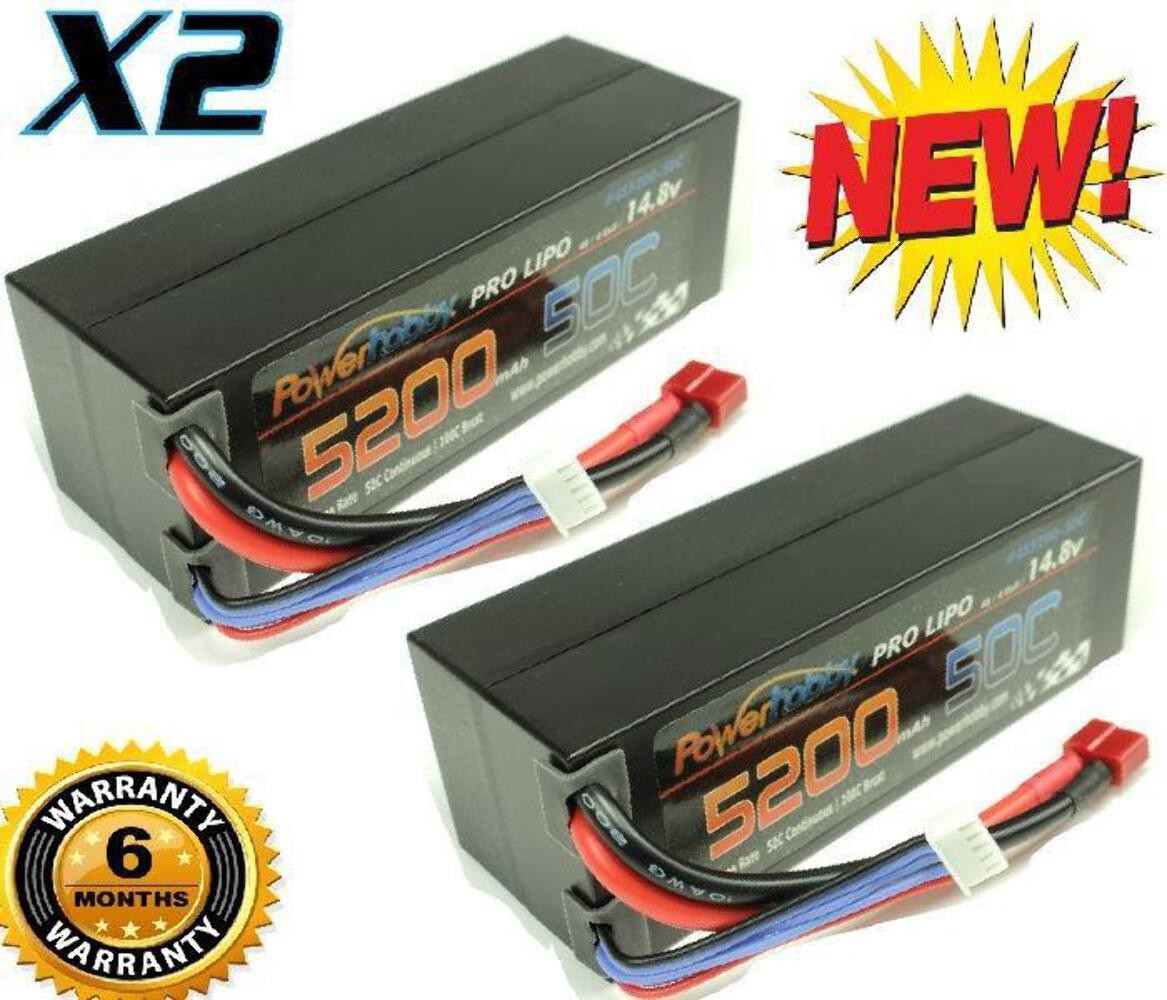 Powerhobby 4S 5200mAh 50C Lipo Battery Deans HardCase (2) : 