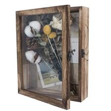 GraduationMall 8x10 Shadow Box Solid Wood Glass Display Case Memory Frame