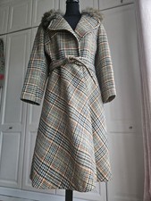 Vintage 1960s Mansfield Tweed Coat with Fur Collar - Size M