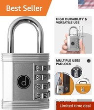 4-Digit Combination Lock - Weatherproof Keyless Security for Lockers Gates