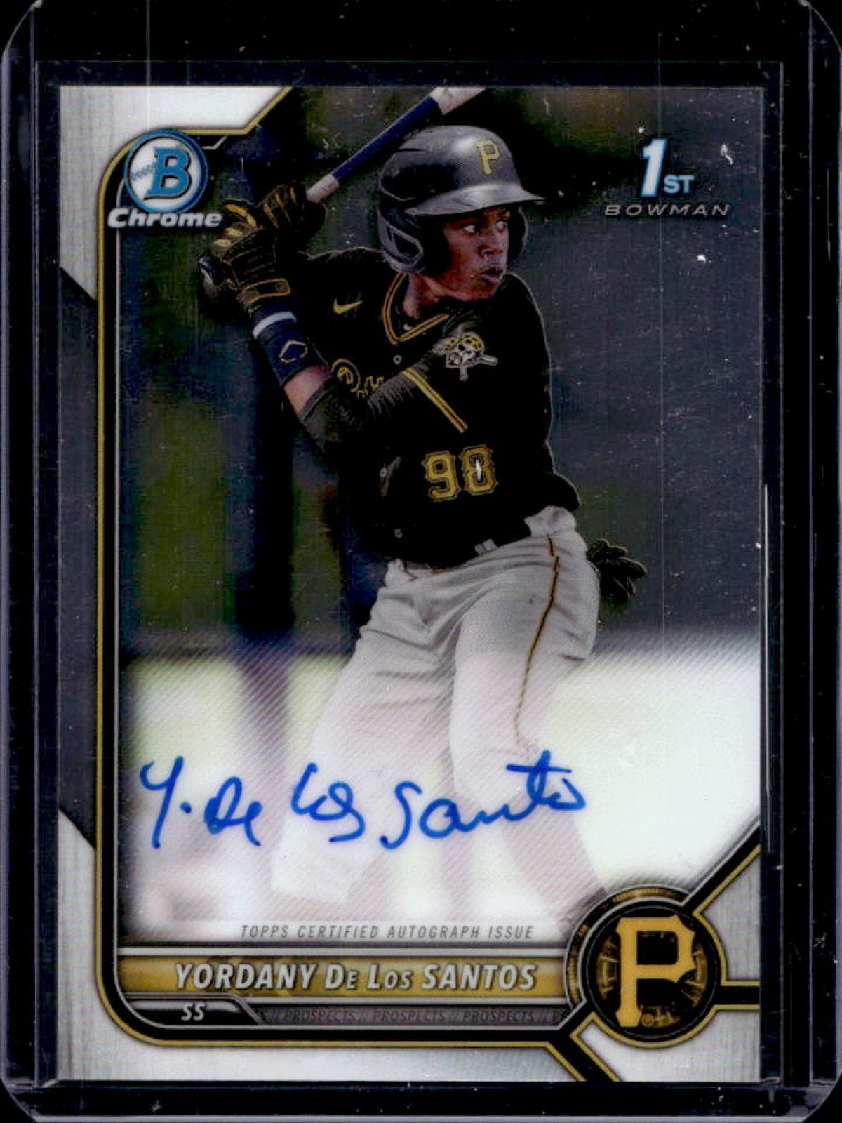2022 Bowman Chrome Yordany De Los Santos Auto 1st #CPA-YD Pirates