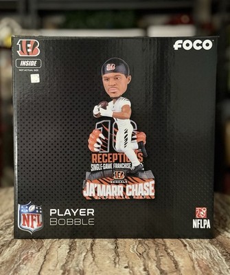 Ja'Marr Chase Cincinnati Bengals Franchise Receptions Record Bobblehead FOCO NEW