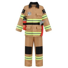 Kids Fireman Costume Unisex Firefighter Dress up Fire Fighter with Toy Access...