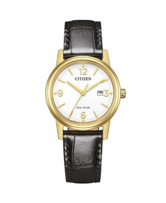 CITIZEN Women Analog Eco-Drive Casual Watch Classic Dress White Dial Waterproof