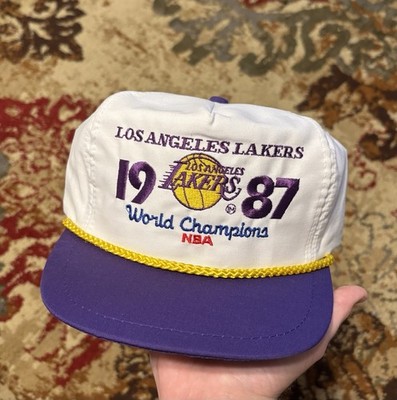 Vtg Los Angeles Lakers 1987 NBA World Champions Rope Twill