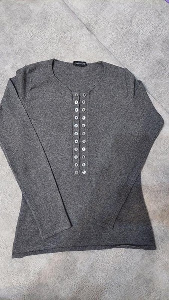 Women Anne Klein Sweater Grey 36 / S / 44 #51TN