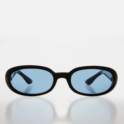 Gafas De Sol Vintage Unisex Con Lente Oval Azul Blue Oval Loli - Imagen 1 de 3