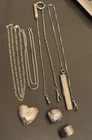 Vintage Gold Filled Sterling Silver Watch Chains Necklaces Rings Pin Lot of 9