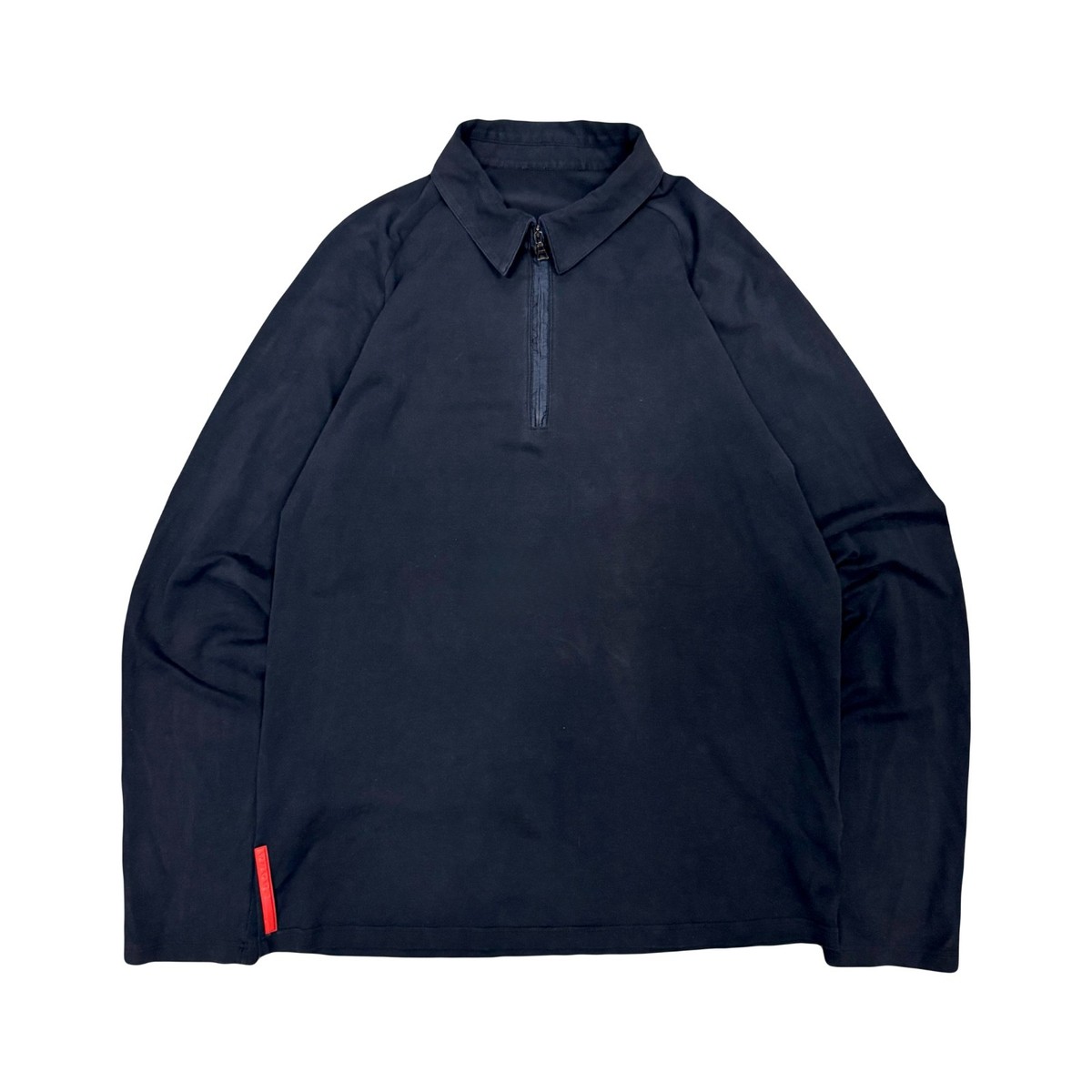 VTG Prada Sport Red Tab Collared 1/4 Zip Lightweight Pullover