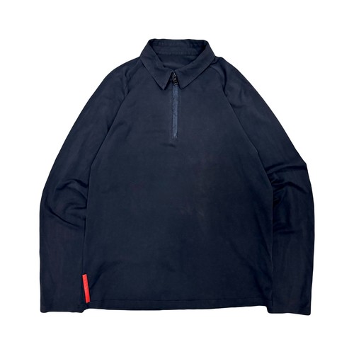VTG Prada Sport Red Tab Collared 1/4 Zip Lightweight Pullover Large Y2K 2000s