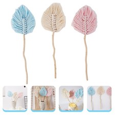 3pcs Cotton Rope Wood Leaf Flower Arrangement Leaf Decor Home Ornament