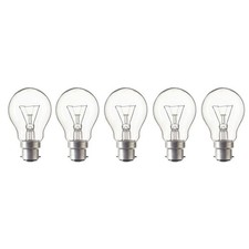 Image of 100W Light Bulbs Incandescent GLS Bayonet B22 BC Old Style Clear Light Bulbsx 10