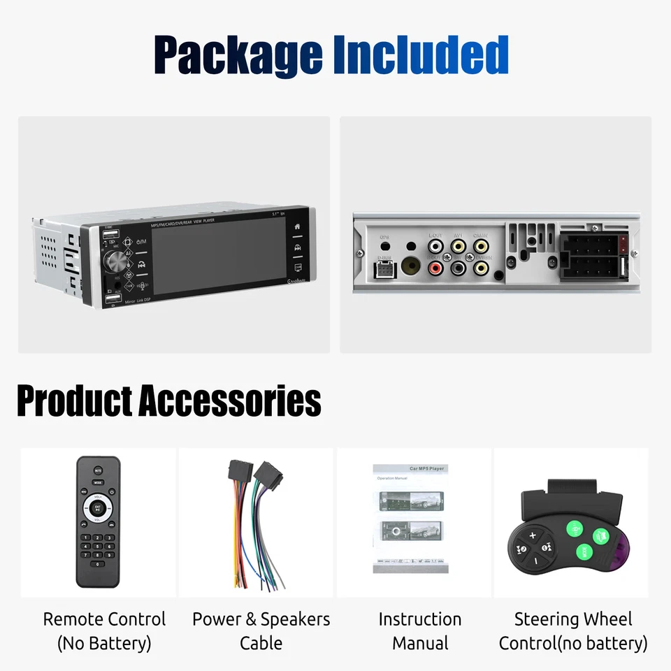 1-DIN Autoradio 5 Zoll – kabellose CarPlay/Auto-Verbindung - Bild 3 von 4