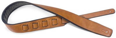 Guitar Strap, Honey Color, Light Brown, Faux Leather