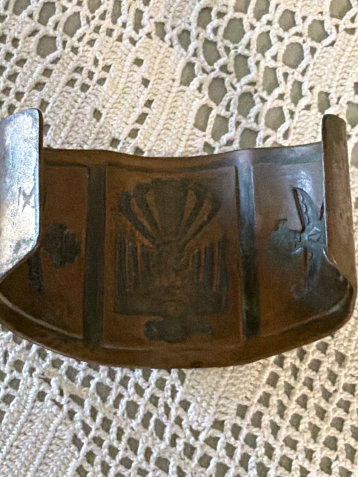 Vintage  Solid Copper Thunderbird Cuff Bracelet, - image 6