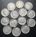 Lot of 14 Roosevelt Silver Dimes 90% Silver ~1 Oz ASW $1.40 Face 10C Coins
