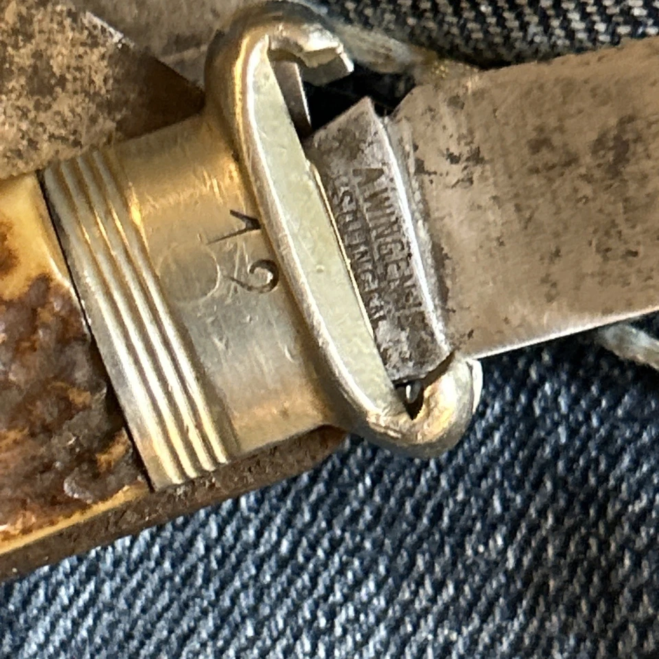 A. Wingen Jr. Solingen Germany Rare Shotgun Knife With Lockback Blade, 12-16 Gag - Image 3 of 4