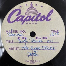 SUPER STOCKS Surf Route 101 1964 Two-Side 12" Metal Acetate HOT ROD GARY USHER