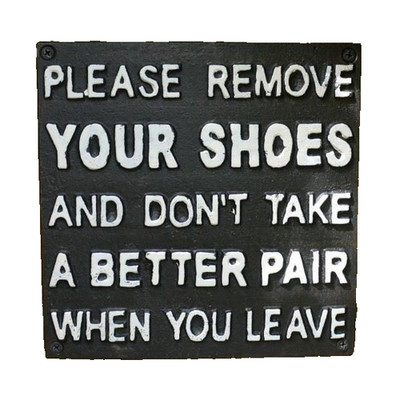 Schuhe lustig Wandbild humorvoll Zuhause Zimmer Schild Neuheit Türschild Handarbeit Dekor
