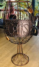 Rustic Bronze Wine Cork Holder Metal Wire Cork Cage  Bar Decor