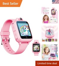 Light Pink Kids Smartwatch with 26 Games Camera for Ages 4-16, Educational Fun
