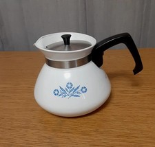 Vintage Corning Ware 6 Cup Tea Pot - Corn Flower Design