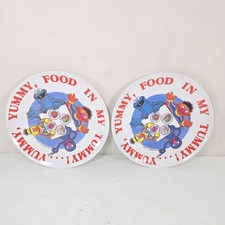 Vintage Sesame Street Muppets Melamine Plates Lot Yummy Yummy Food In My Tummy