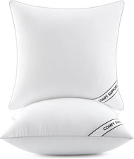 MIULEE 18x18 Inch Pillows Inserts, Pack of 2 Down Alternative Virgin Filling Com