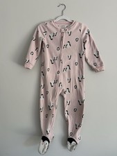 Carters Fleece Footed Pajama Blanket Sleeper Penguins Arctic Pink Size 3T