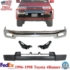 Front Chrome Bumper + Lower Valance + Brackets For 1996-1998 Toyota 4Runner